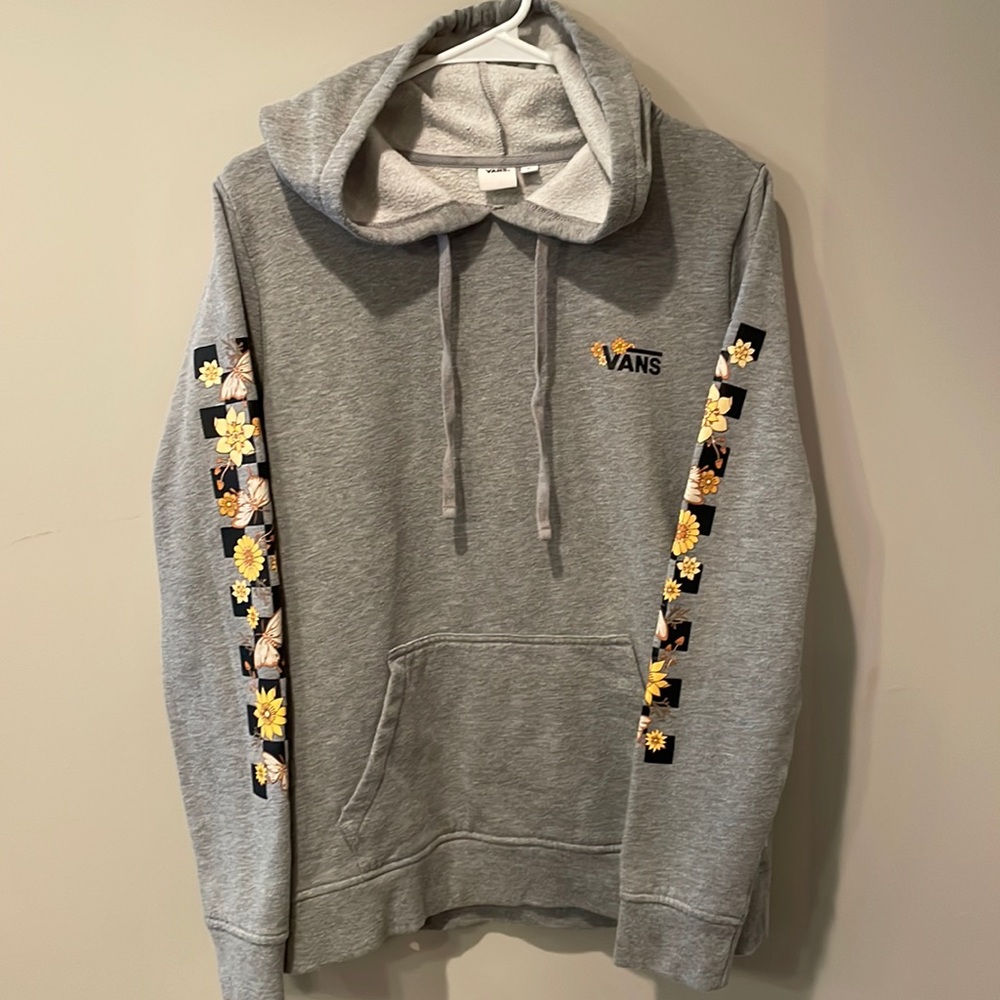 COPY - VANS | Women's Gray Sweatshirt with Flowers EUC Medium